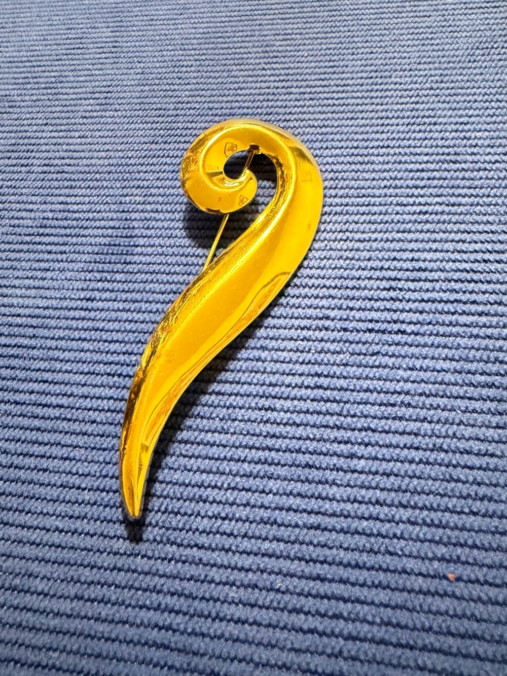 Monet Gold Curved Enamel Pin Brooch - Women's Accessory